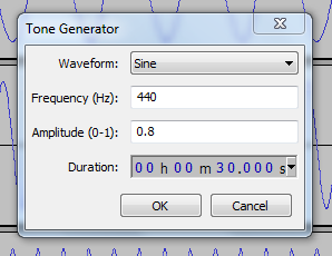 Generate Wave Dialog Box